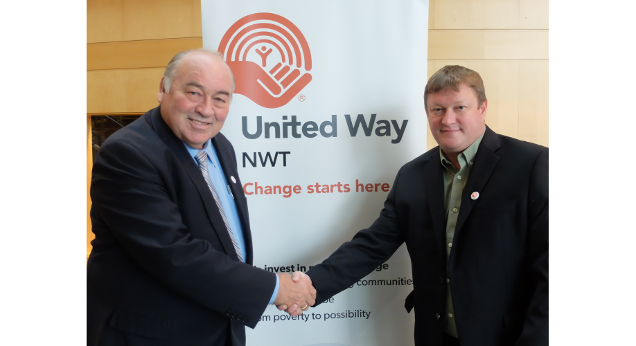 Premier Bob McLeod and UNW President Todd Parsons