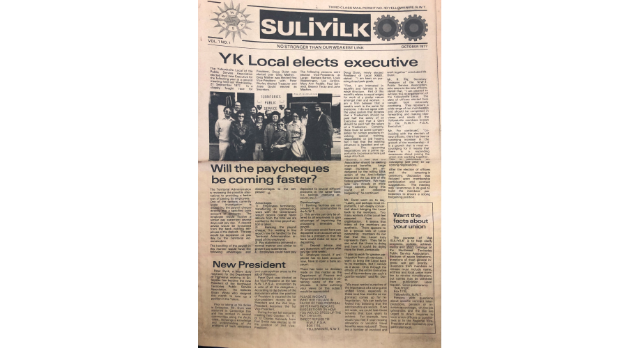 Page from the November 1977 issue of Suliyiik (NWTPSA newsletter)