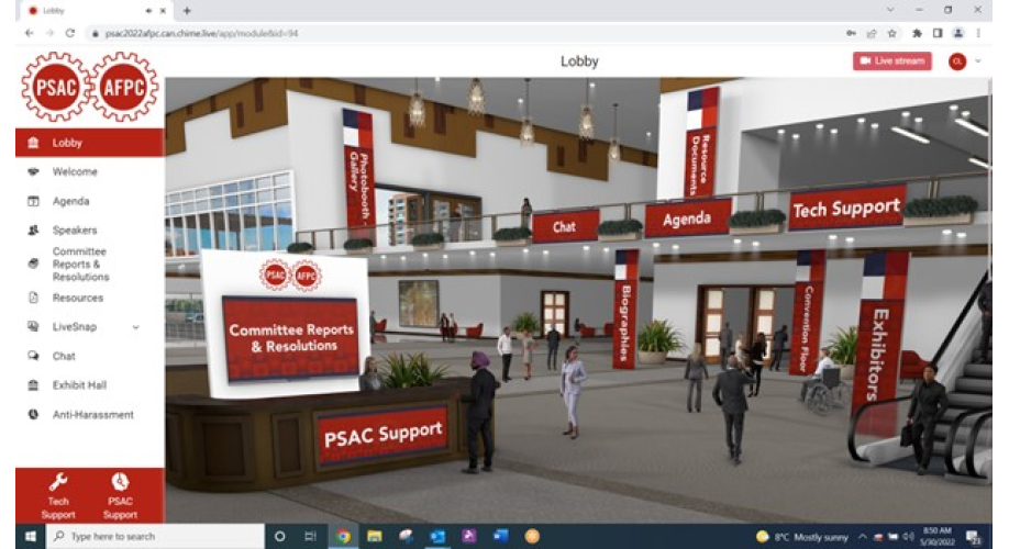 image of PSAC National Convention online centre