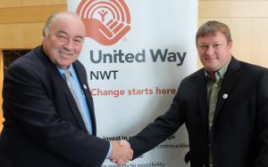 Premier Bob McLeod and UNW President Todd Parsons